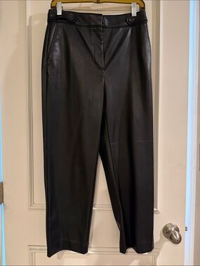 Ann Taylor Black Faux Leather Petite Pants-NWT!  4P